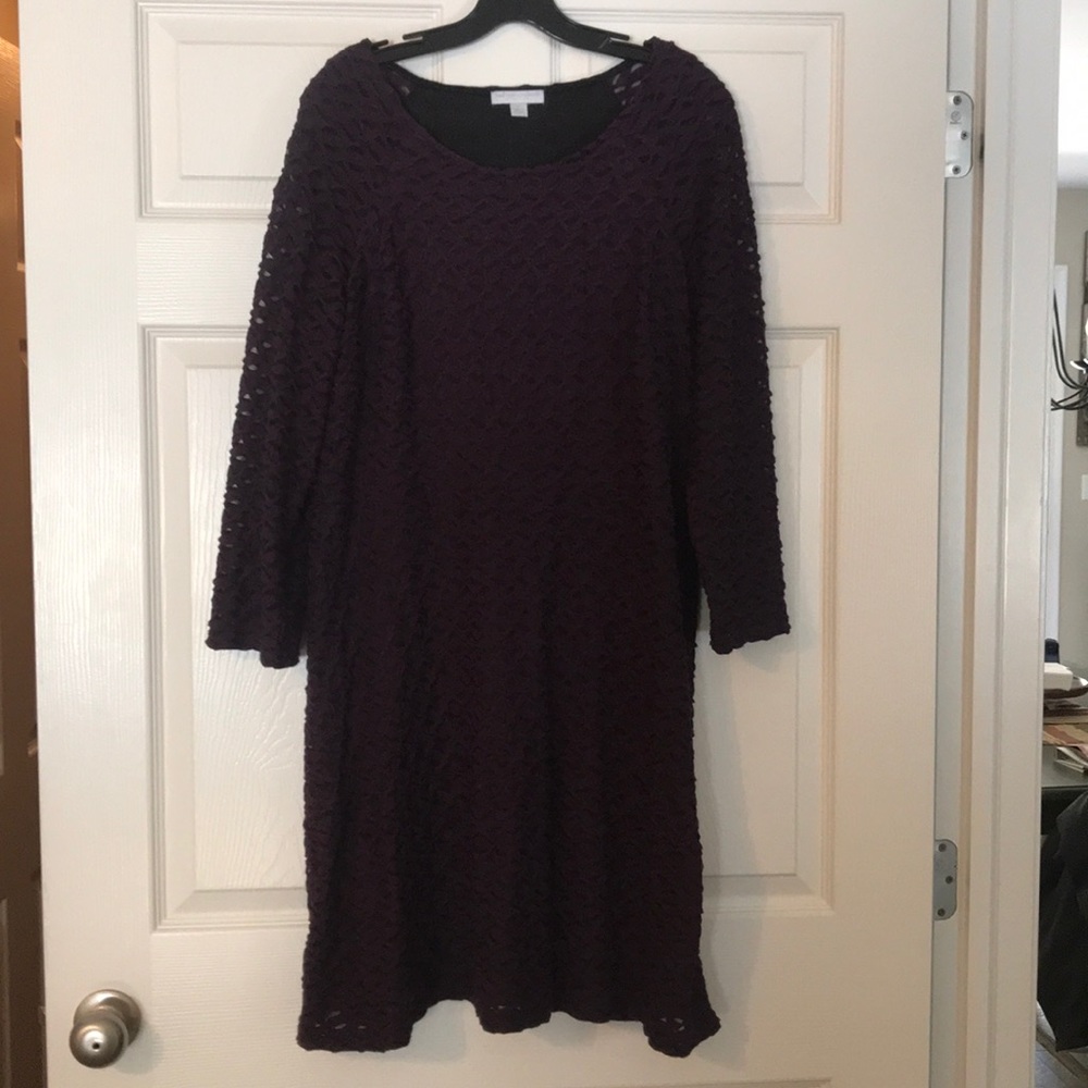 New York & Co 3/4 Sleeve Purple Dress